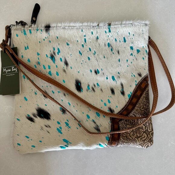🐄 Myra Bag “Crowd Hero” Leather & Hairon Crossbody – Style S-5242 – NWT - Picture 1 of 7